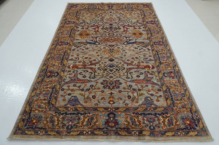 6x9 Gray Bidjar Afghan Hand knotted Wool Bohemian Area Rug - Yildiz Rugs