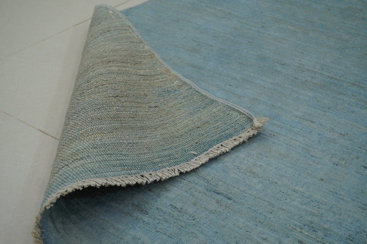 6x9 Overdyed Arctic Blue Handmade Plush wool Gabbeh Rug - Yildiz Rugs