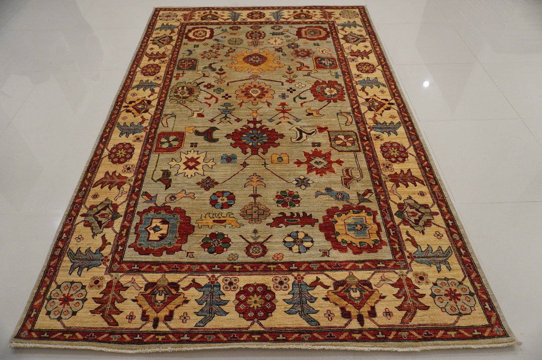 6x9 Turkish Gray Handmade Plush wool Anatolian Oushak Rug - Yildiz Rugs