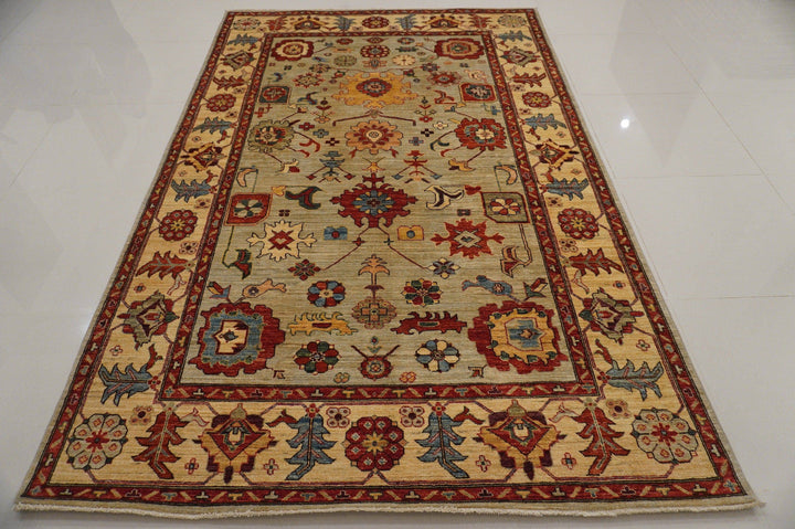 6x9 Turkish Gray Handmade Plush wool Anatolian Oushak Rug - Yildiz Rugs