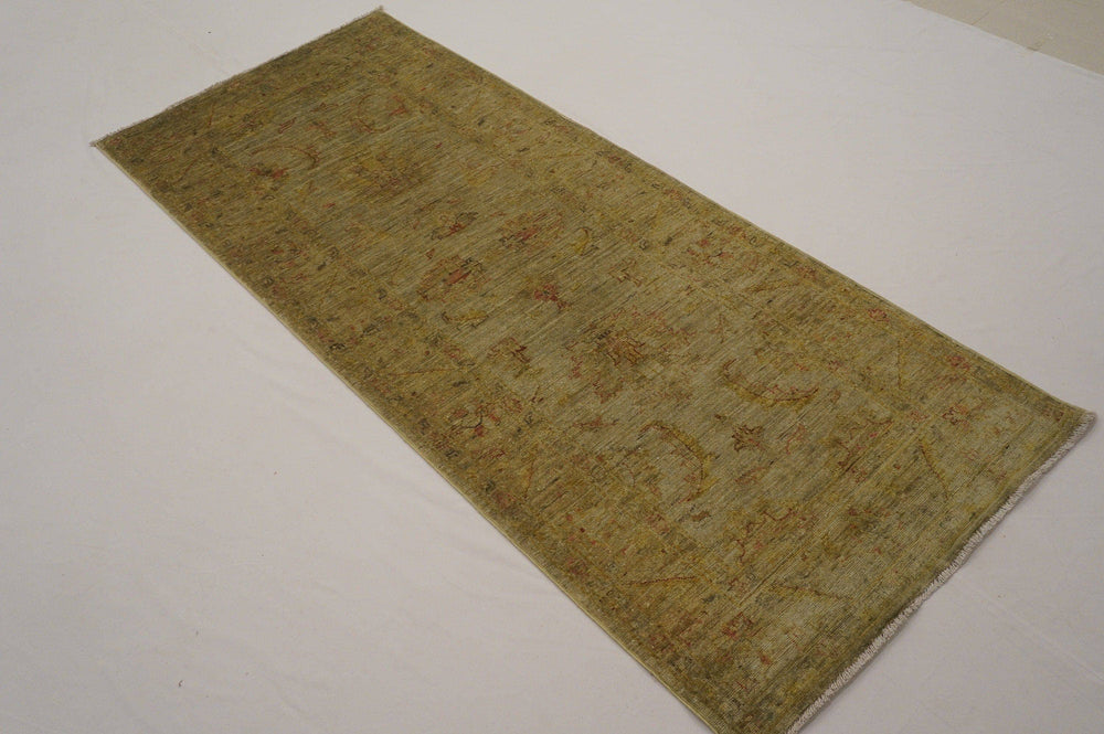 7 ft Overdyed Gray Vintage Turkish Oushak handmade Runner Rug - Yildiz Rugs