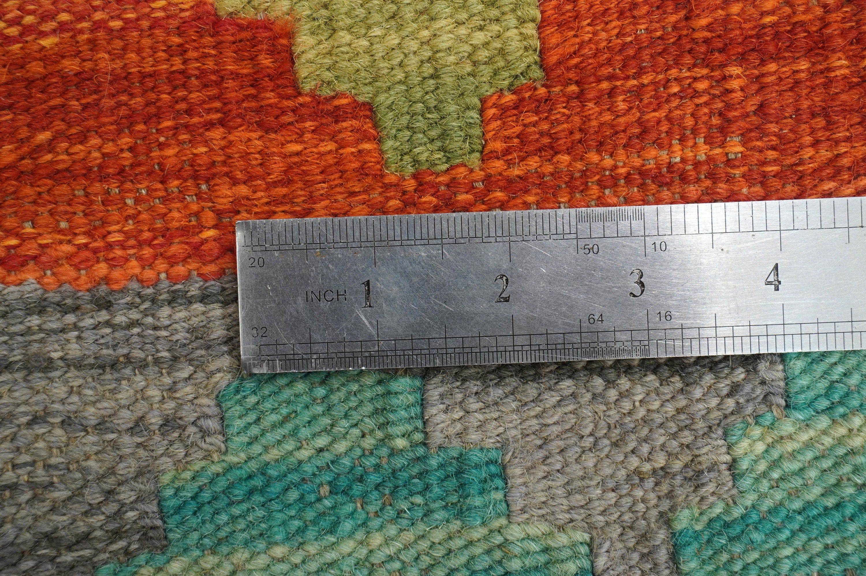 7x10 Afghan Handmade Geometric Kilim Wool Rug - Yildiz Rugs