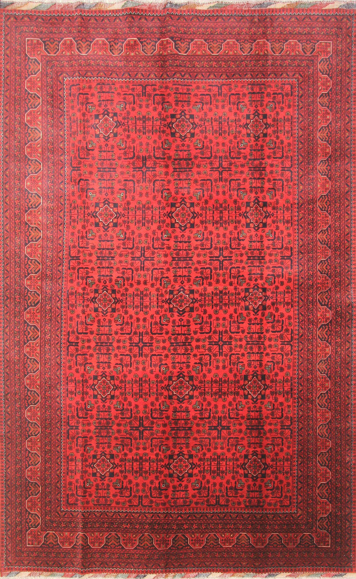 7x10 ft Khal Mohammadi Red Afghan Natural Dye Hand knotted wool Area Rug - Yildiz Rugs