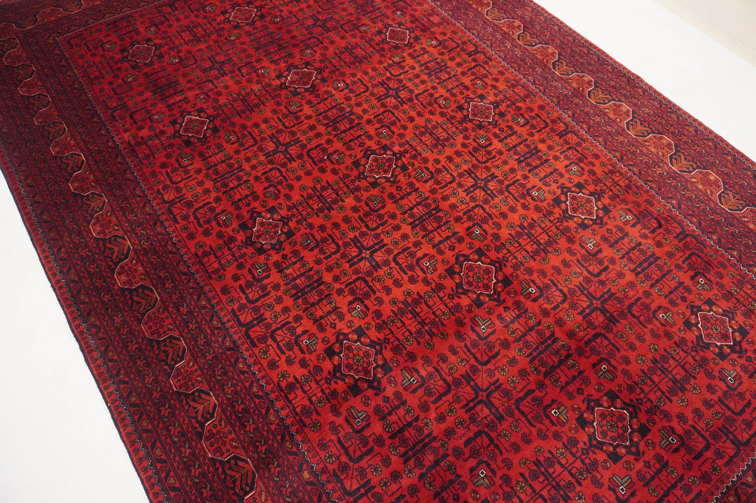 7x10 ft Khal Mohammadi Red Afghan Natural Dye Hand knotted wool Area Rug - Yildiz Rugs