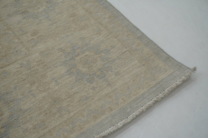 8x10 Muted Gray Beige Vintage Tabriz Afghan Hand knotted Rug - Yildiz Rugs