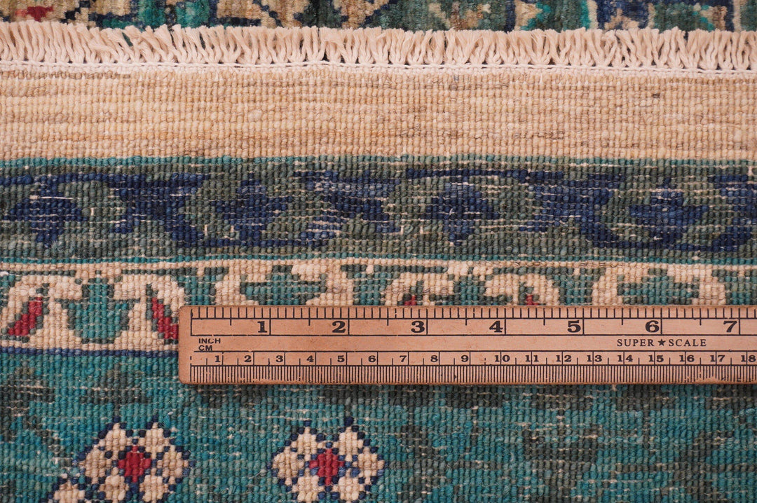 8x10 Turkish Mamluk Gray Turquoise Blue Hand knotted wool Rug - Yildiz Rugs