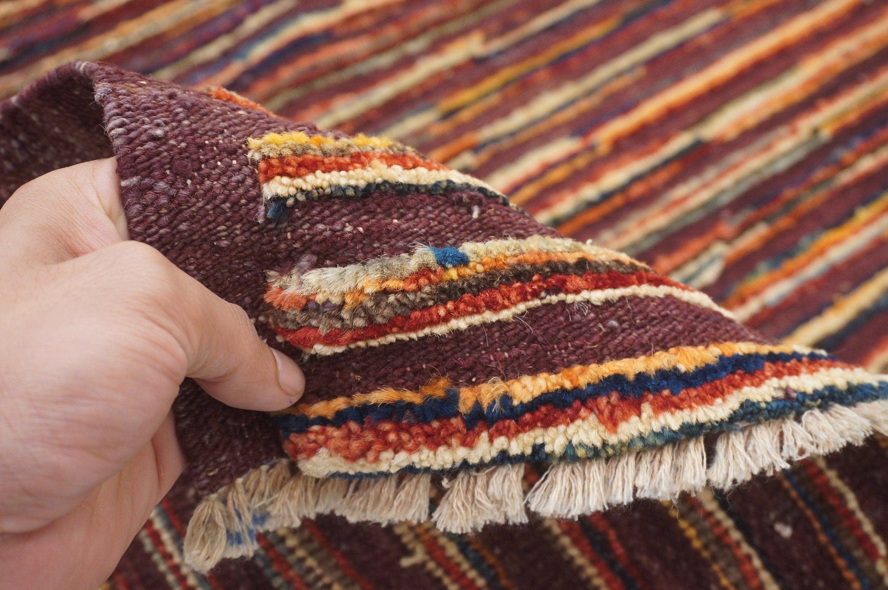 9'3x10'11 Gabbeh Purple Afghan Barjesta Handmade Wool Area Kilim Rug - Yildiz Rugs