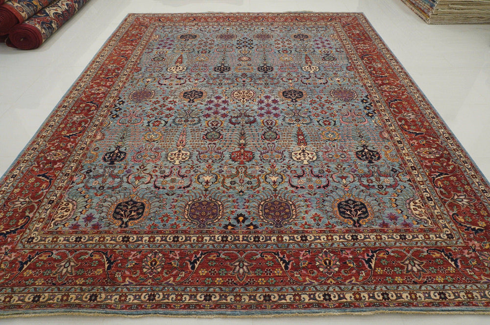 9x12 Blue Bidjar Persian Style Hand Knotted wool Oriental Area Rug - Yildiz Rugs