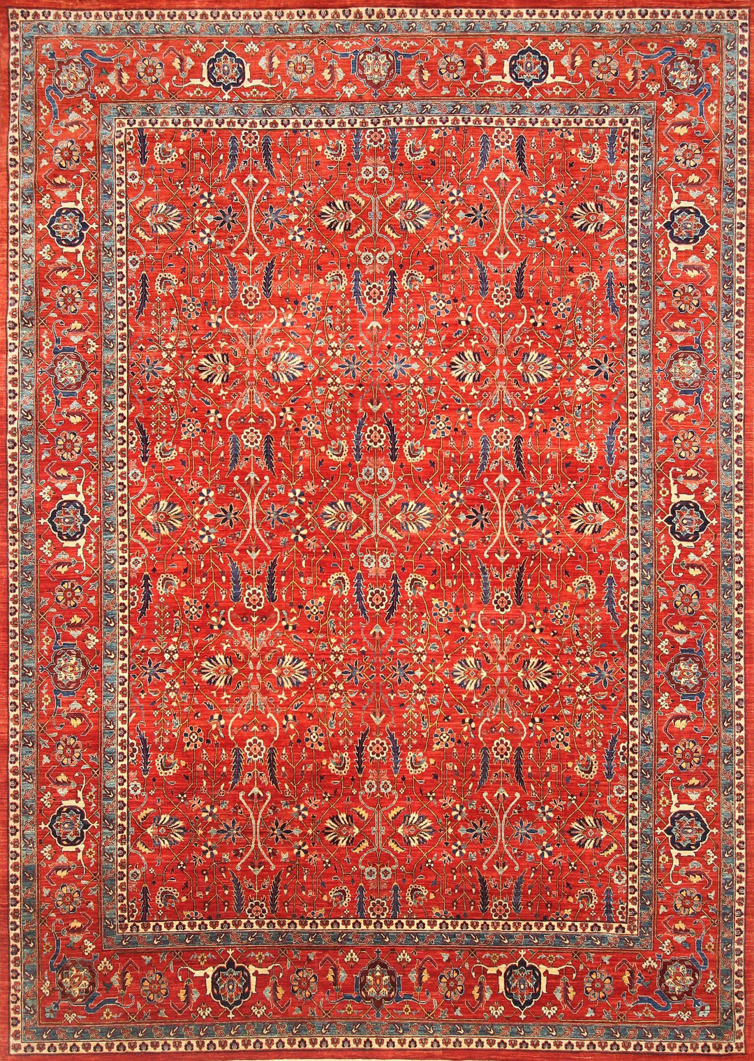 9x12 Heriz Deep Red Persian Style Hand knotted Area Rug - Yildiz Rugs