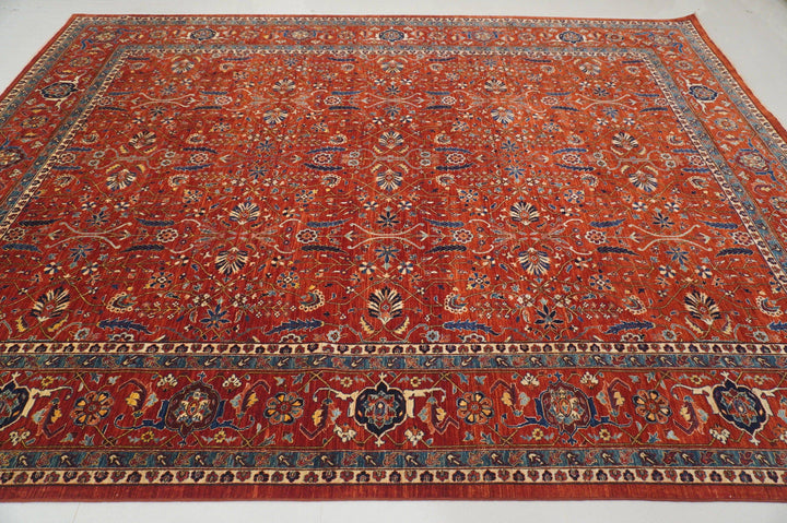 9x12 Heriz Deep Red Persian Style Hand knotted Area Rug - Yildiz Rugs