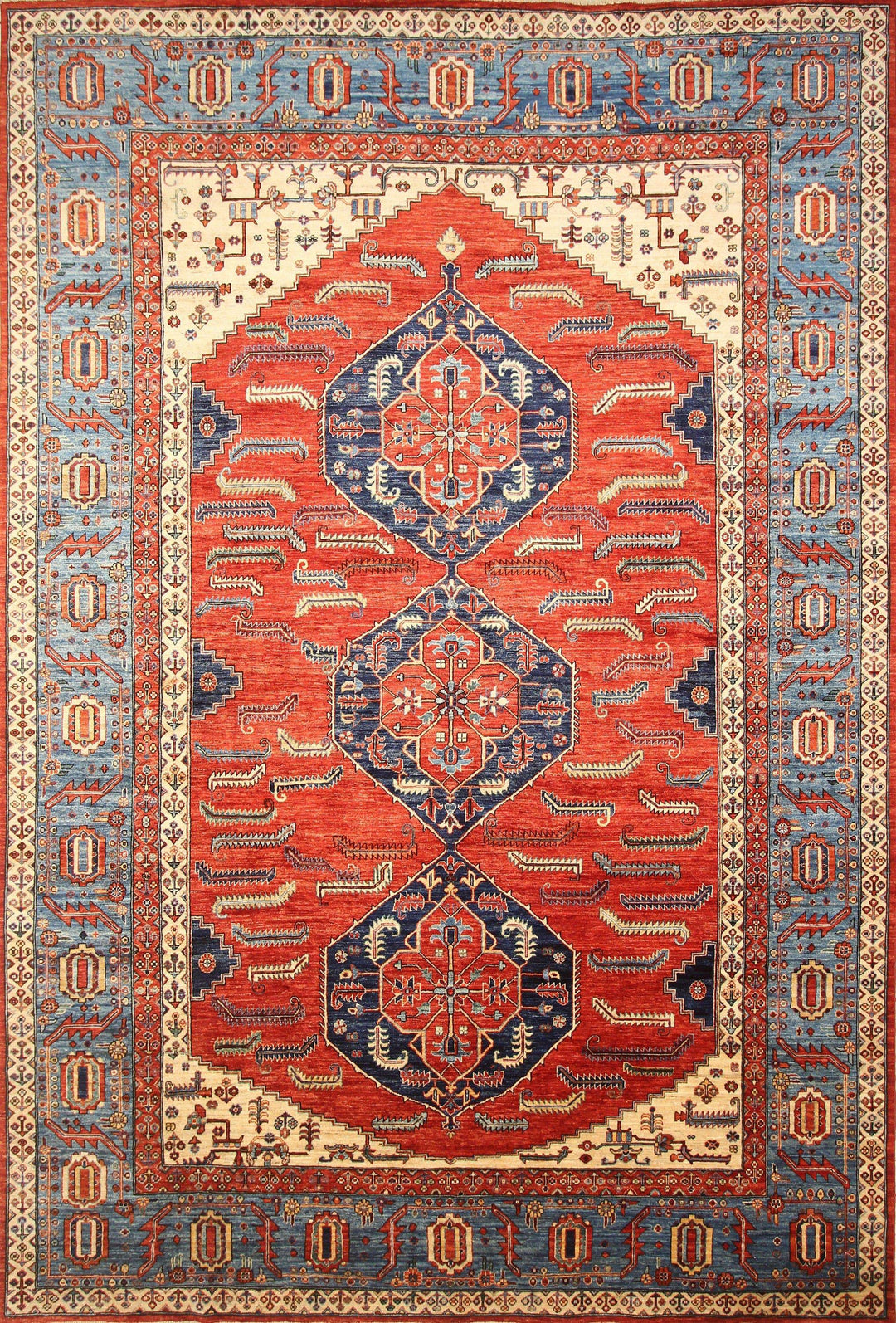 9x14 Heriz Red Persian Style Hand Knotted Wool Oriental Area Rug - Yildiz Rugs