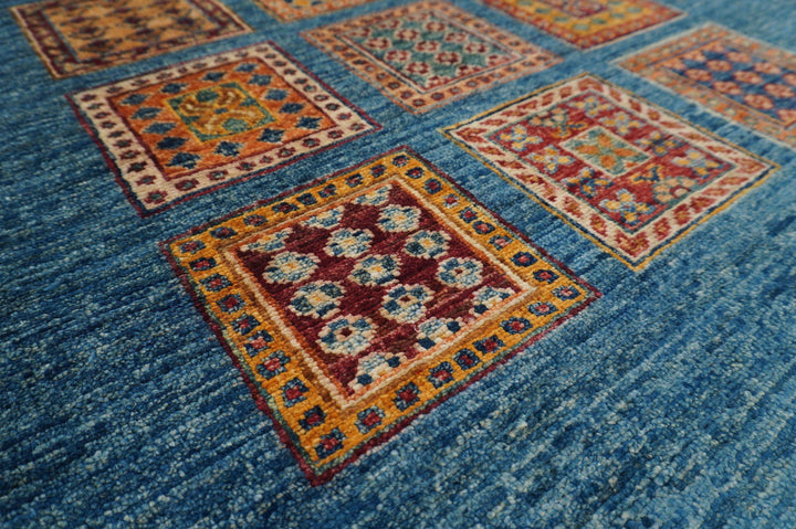 Blue 3x4 Bakhtiyar Afghan Hand Knotted wool Area Rug - Yildiz Rugs