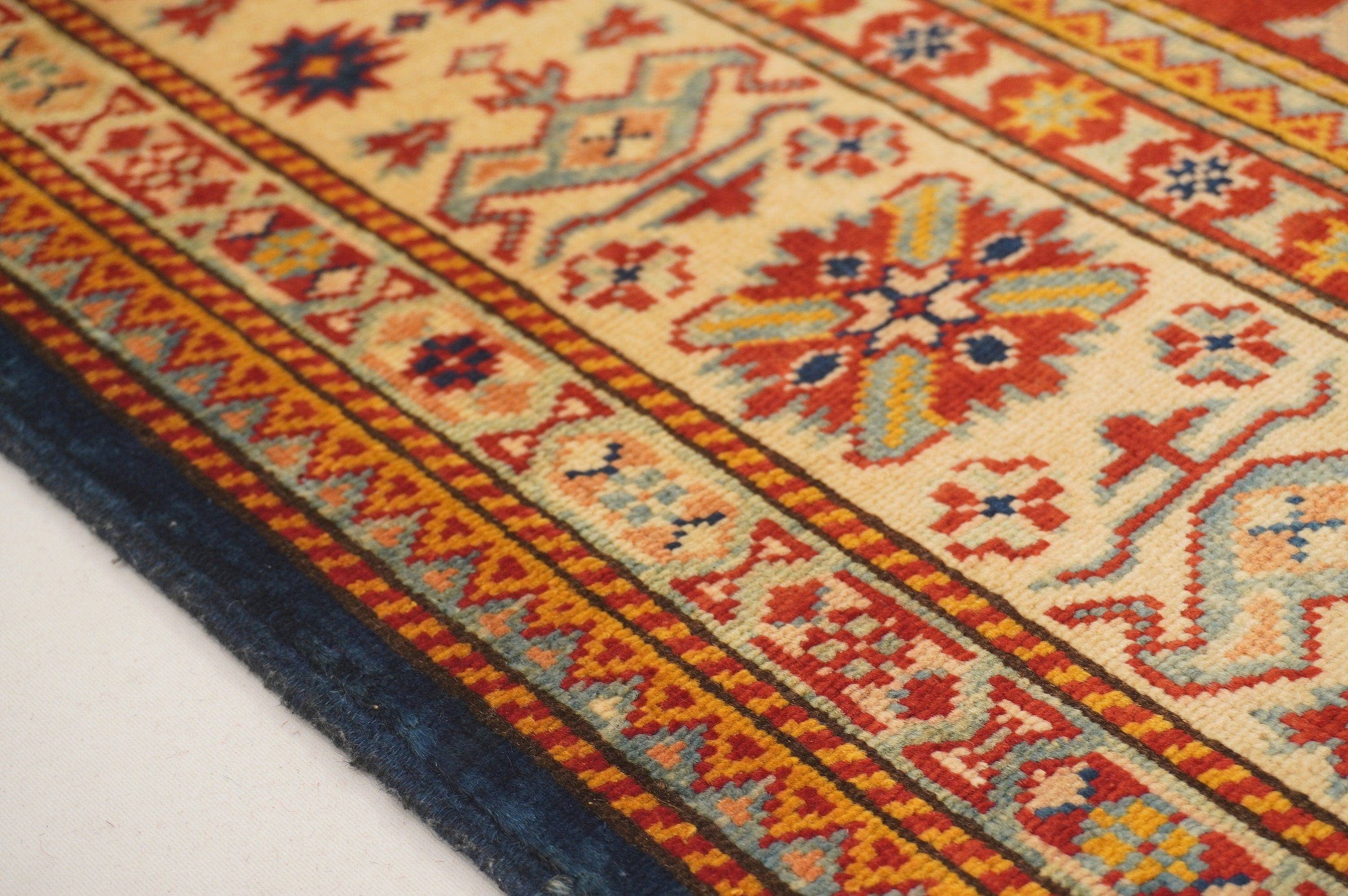 Blue 5x7 Vintage Shirvan Afghan Hand knotted Wool Area Rug - Yildiz Rugs