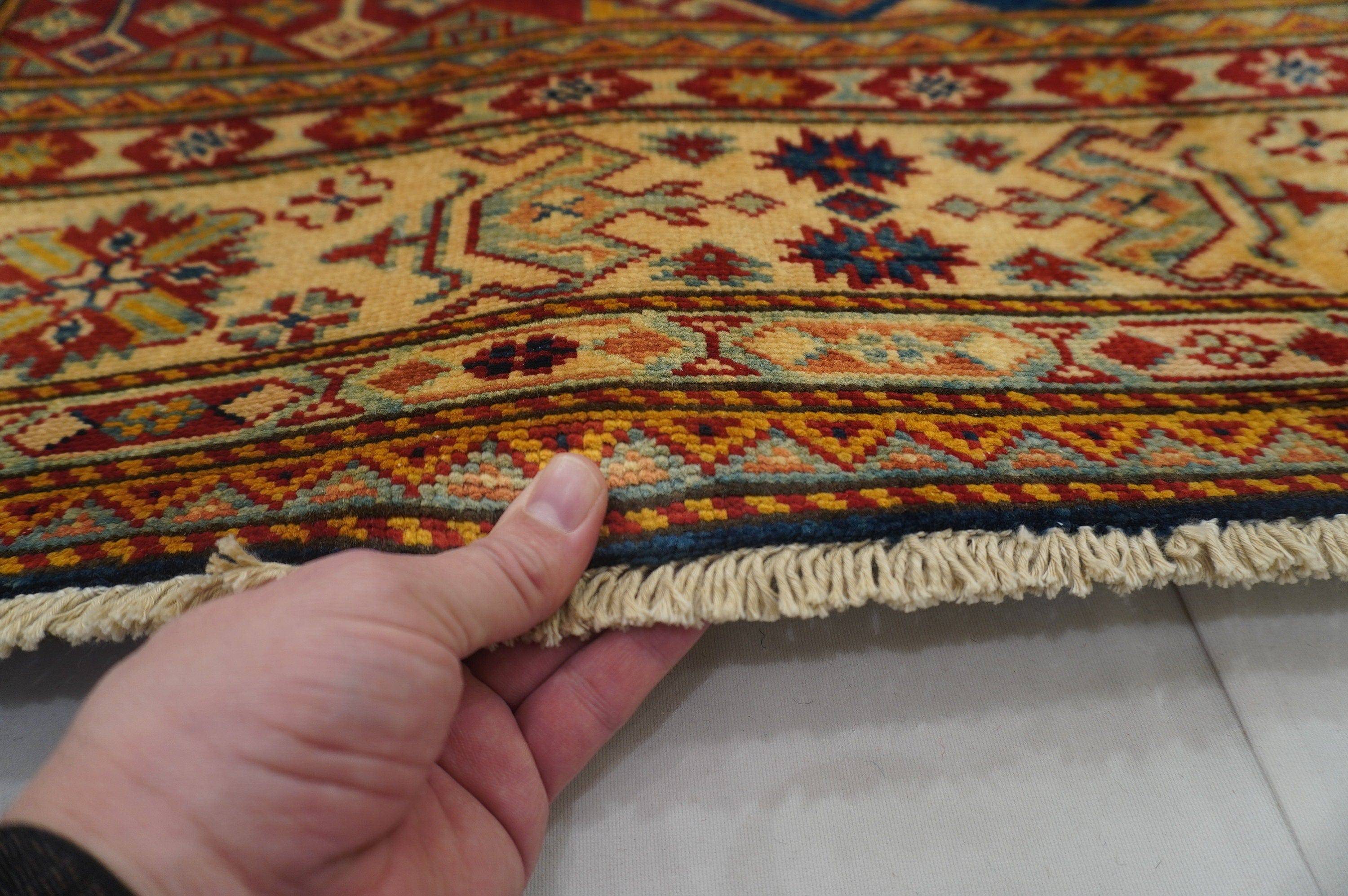 Blue 5x7 Vintage Shirvan Afghan Hand knotted Wool Area Rug - Yildiz Rugs