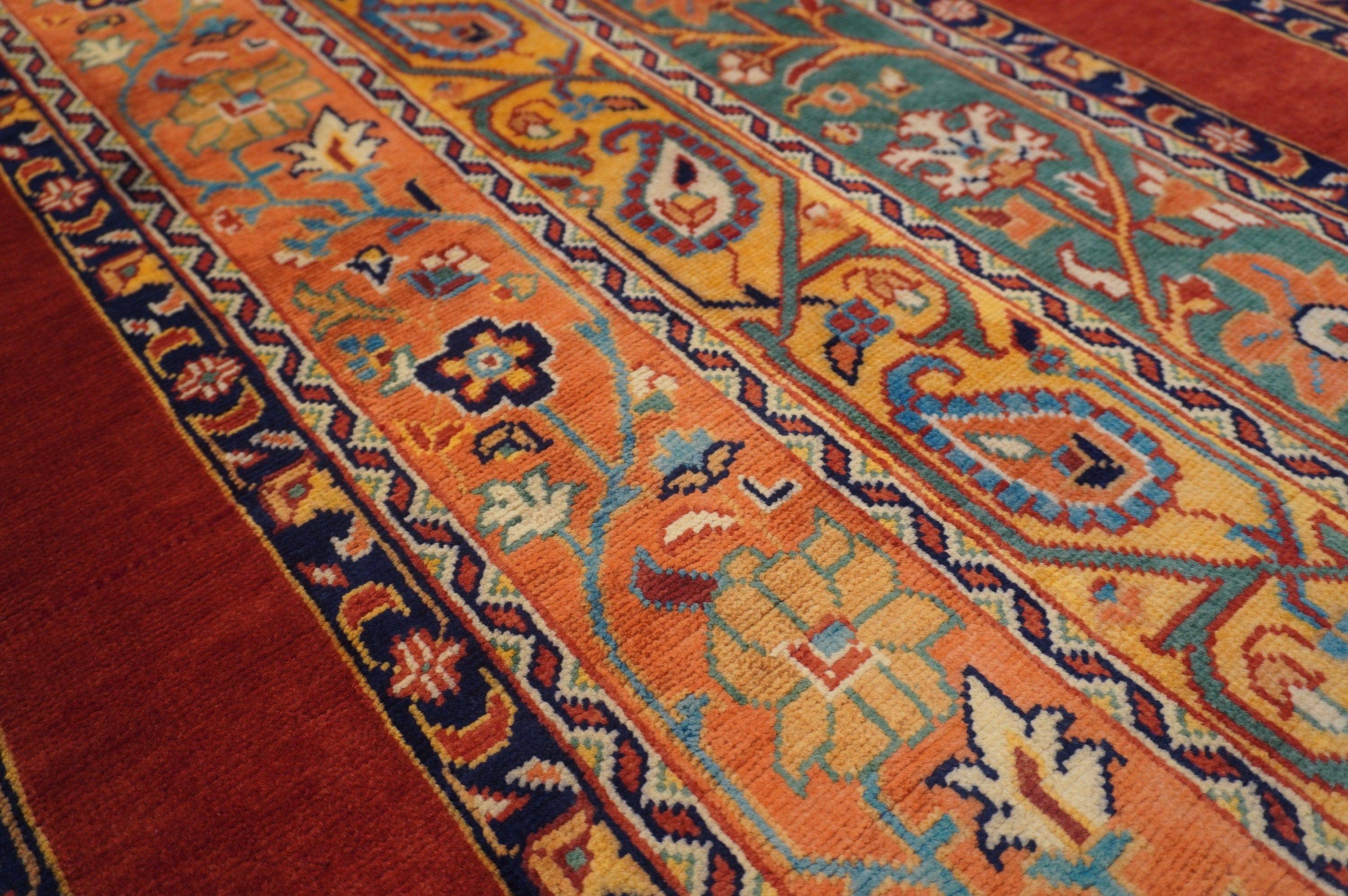 Red 8 feet Turkish Hand knotted Hallway Merino wool runner rug - Yildiz Rugs