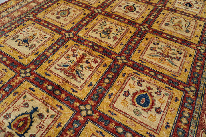 Vintage 5x7 Beige Bakhtiar Persian Hand knotted wool Area Rug - Yildiz Rugs