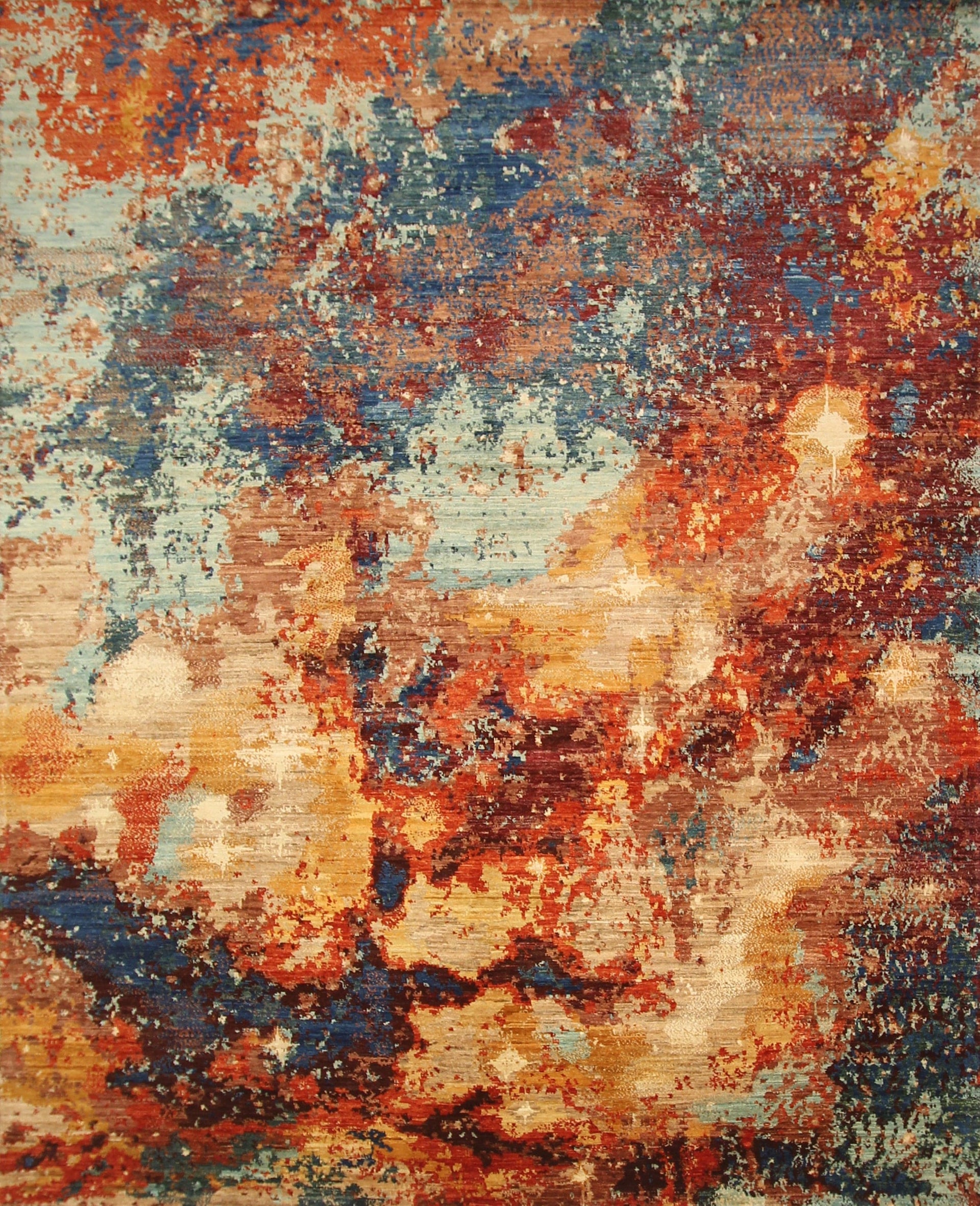 8x10 Modern Multicolor Afghan knotted Contemporary Rug - Yildiz Rugs