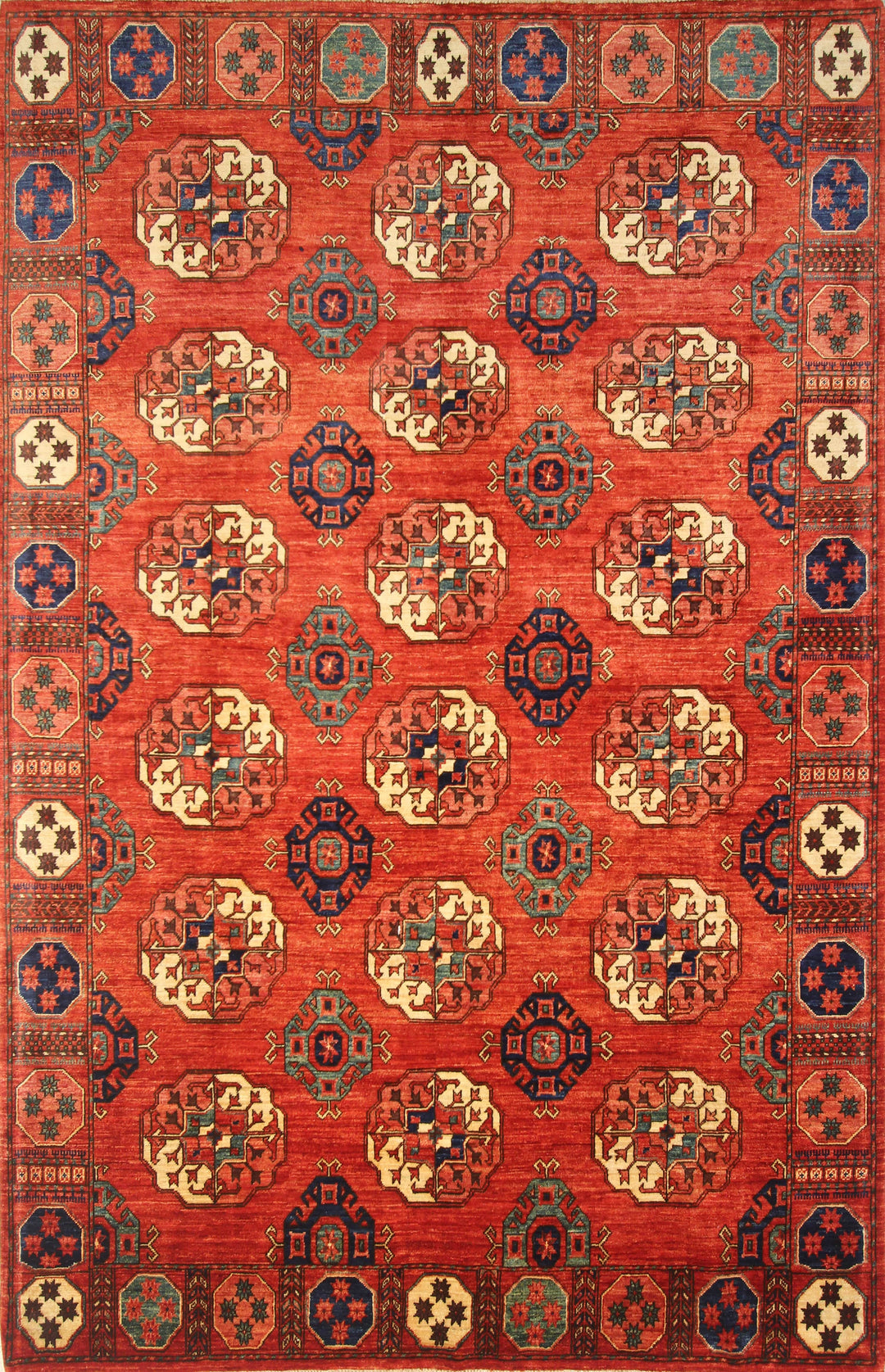 6x10 Tekke Red Turkmen Afghan Natural Dyes hand knotted Wool Rug - Yildiz Rugs