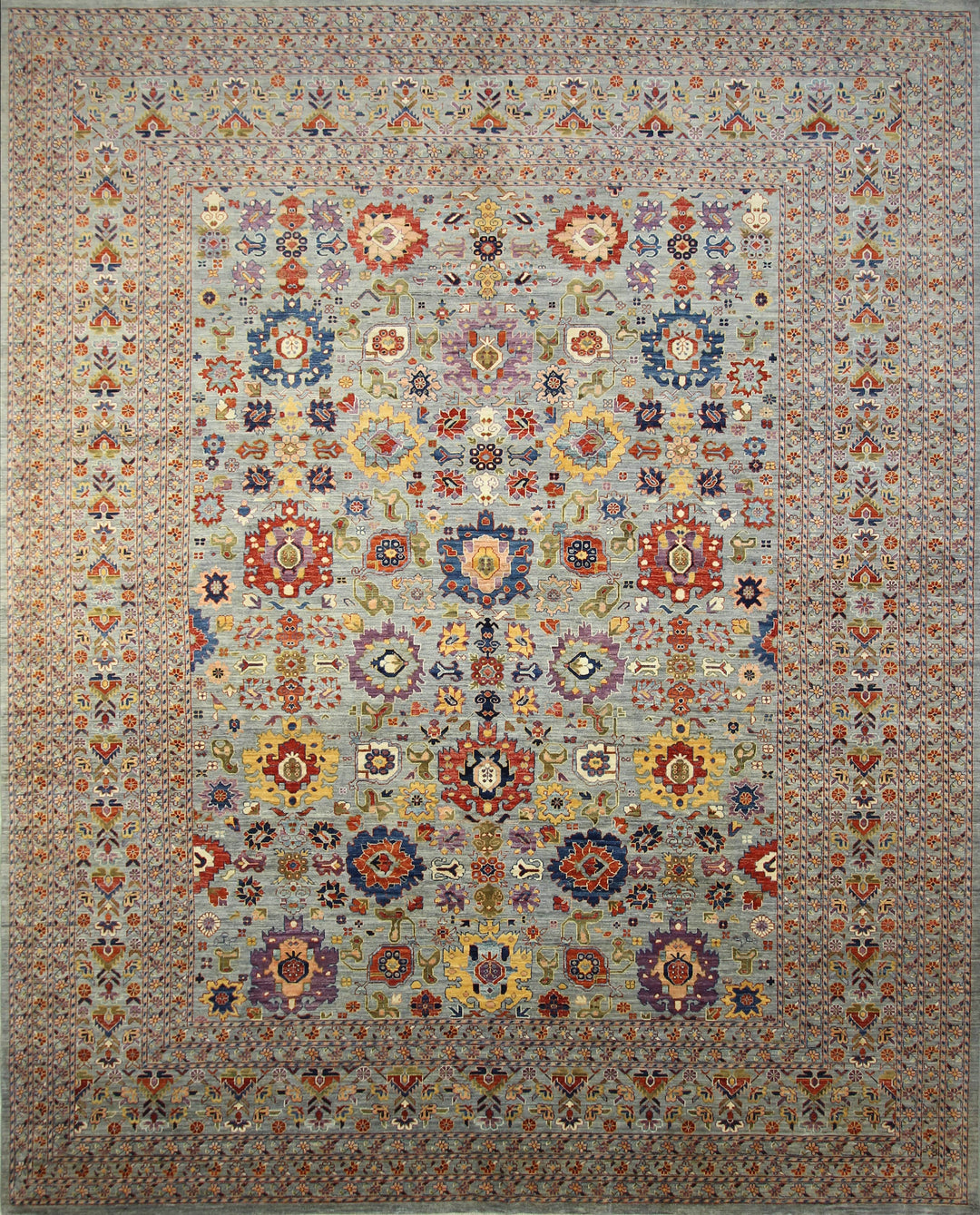 12x15 Bijar Blueish Gray Persian Hand knotted wool Oversize rug - Yildiz Rugs