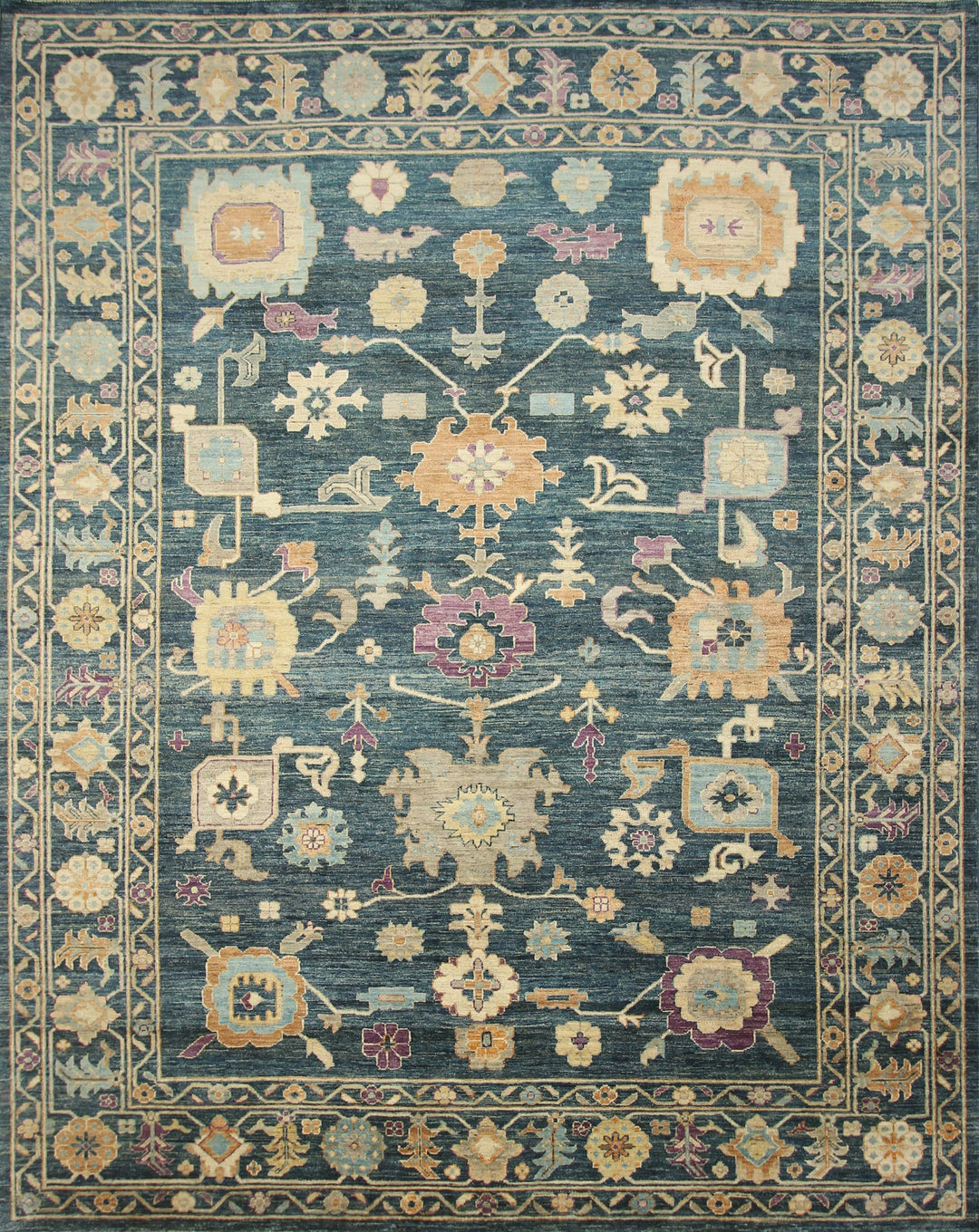 9x12 Oushak Muted Green Hand knotted Turkish Rug - Yildiz Rugs