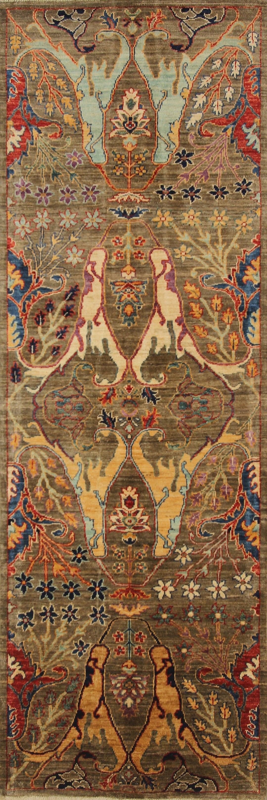 8 ft Bidjar Gray Hand knotted Oriental runner rug - Yildiz Rugs