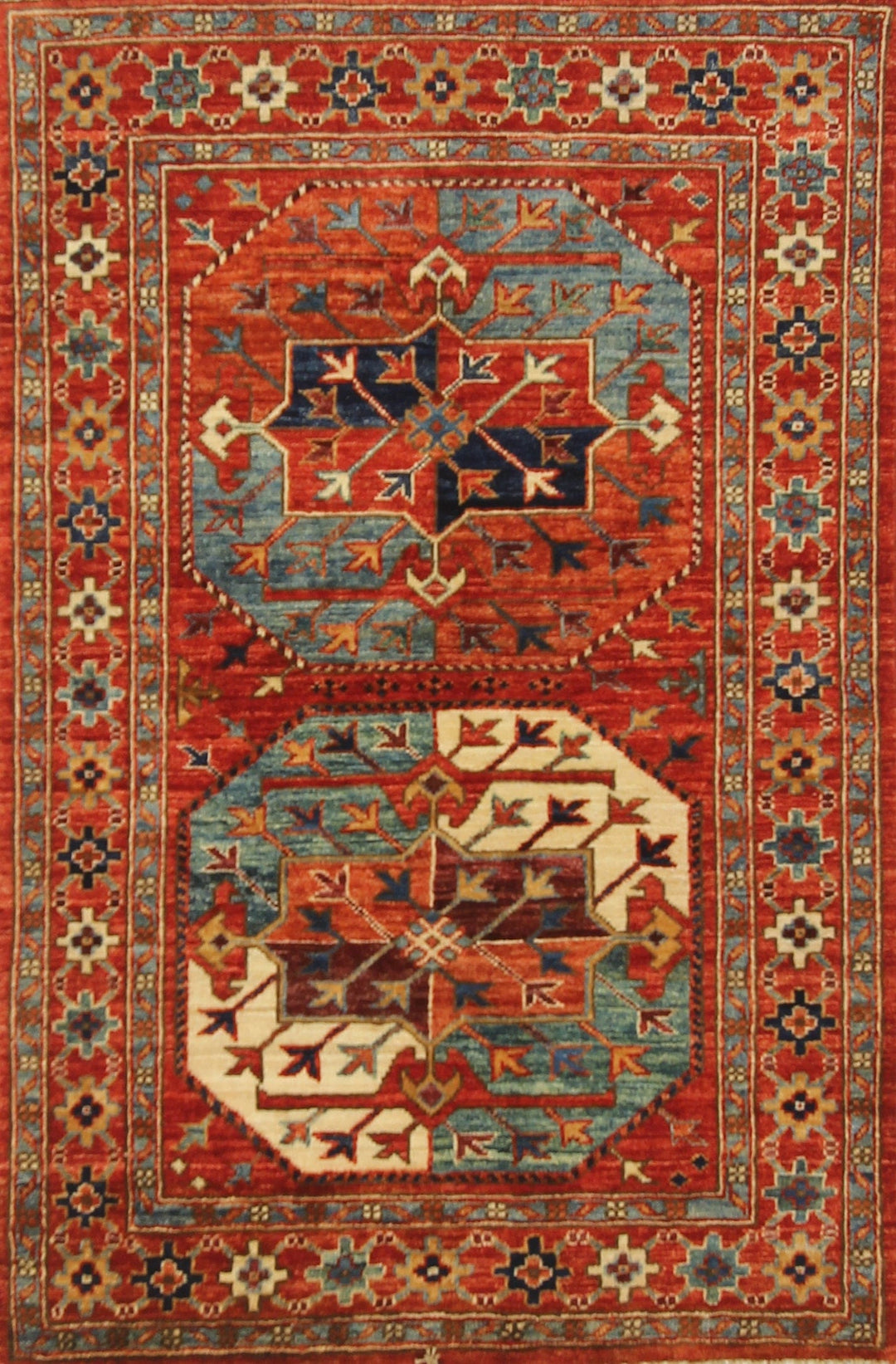 Red 3x4 Ersari Afghan Hand knotted Oriental Rug - Yildiz Rugs