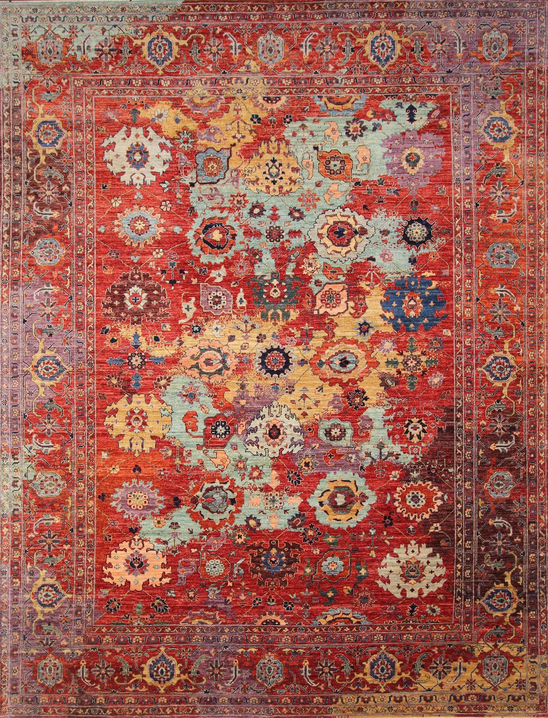 9x12 Modern Bidjar Red Hand knotted Rug - Yildiz Rugs