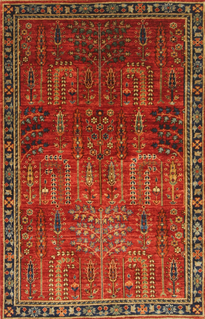 3x5 Bakhshaish Tribal Red Persian Style Afghan Hand Knotted Rug - Yildiz Rugs