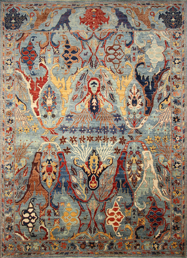 10x14 Blue Bidjar Afghan Hand knotted Rug - Yildiz Rugs