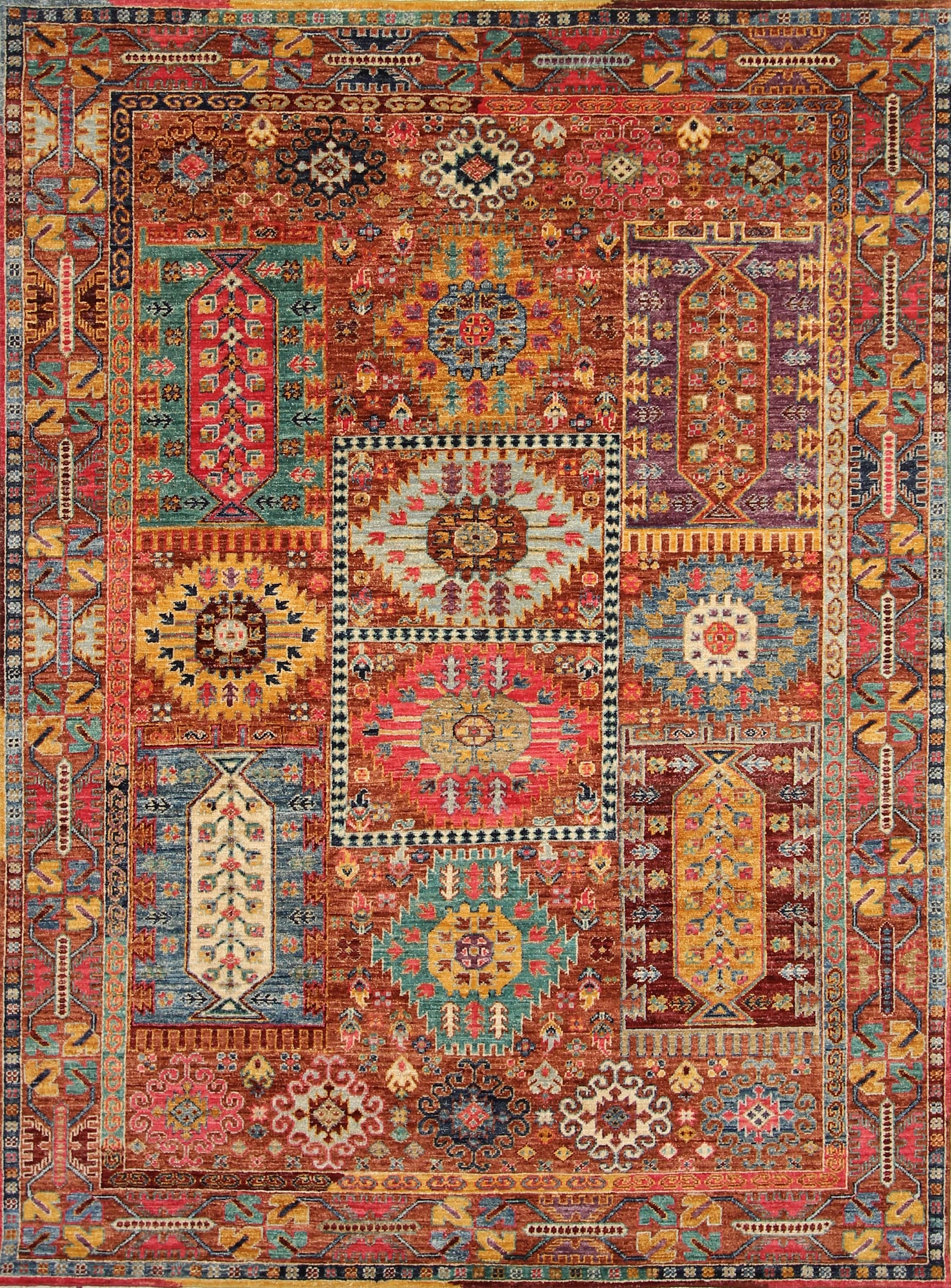 5x7 Brown Tribal Baluch Afghan Hand Knotted Boho Rug - Yildiz Rugs