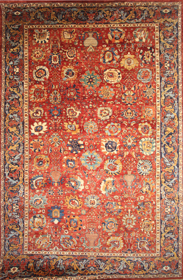 12x18 Red Afghan Hand knotted Large Oriental Area Rug - Yildiz Rugs