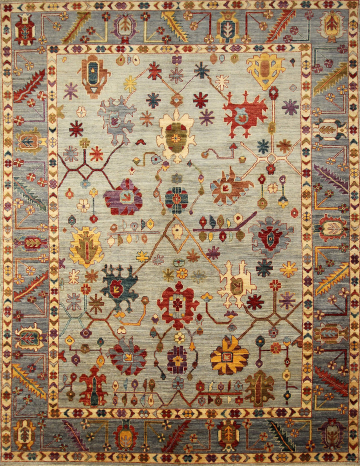 9x12 Gray Hand knotted Turkish Oushak Rug - Yildiz Rugs