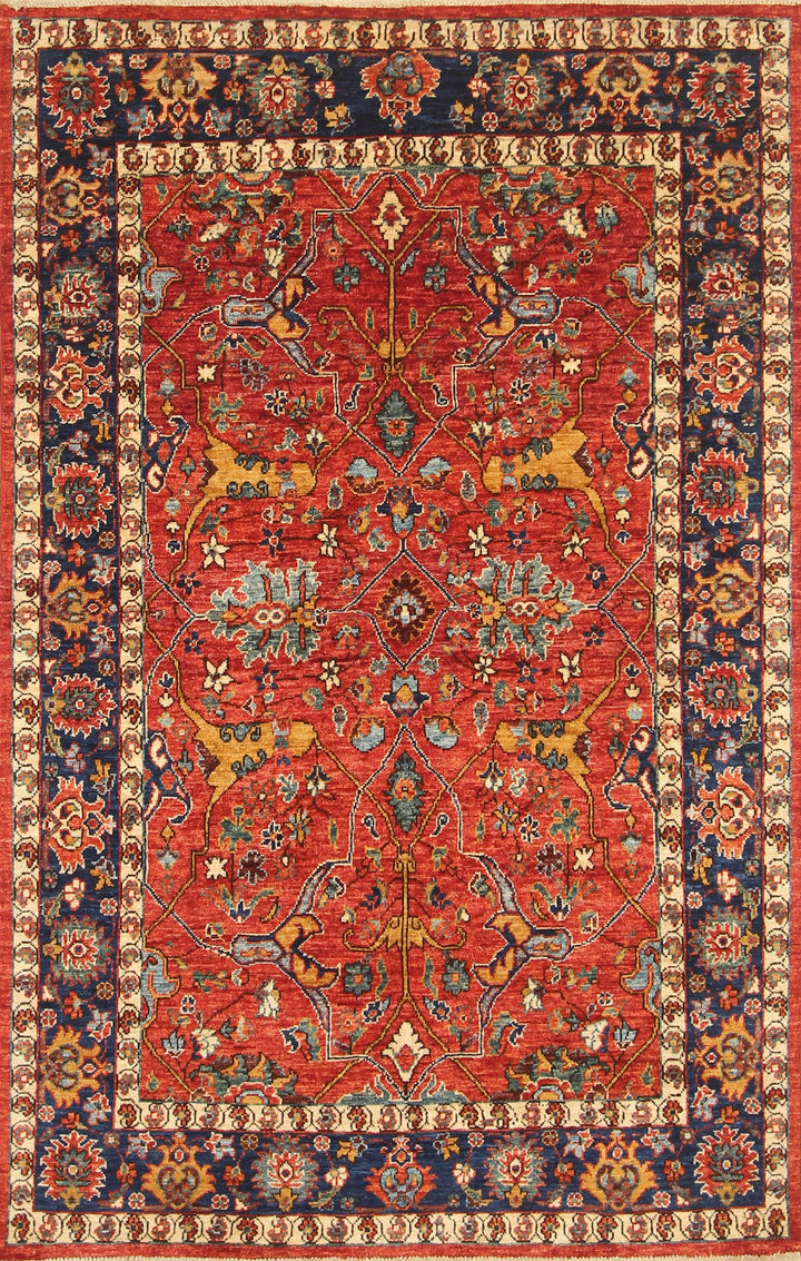 4x6 Red Bidjar Afghan hand knotted Wool Oriental Rug - Yildiz Rugs