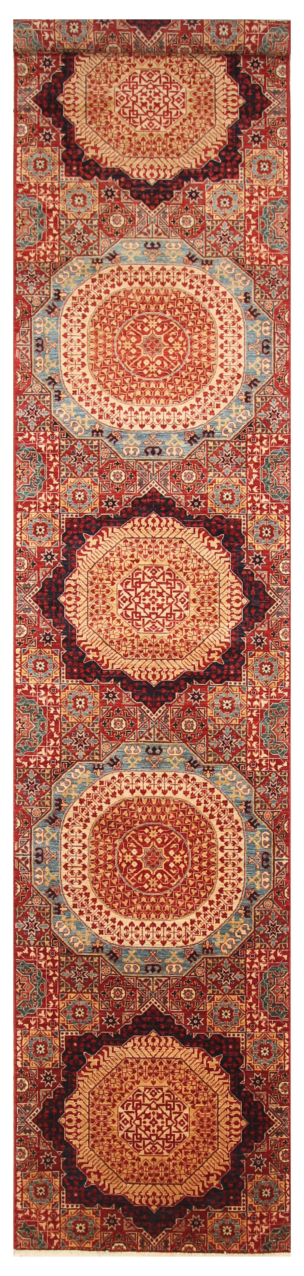 2'10 x 16'0 ft Red Mamluk Turkish Hand knotted Long Runner Rug - Yildiz Rugs