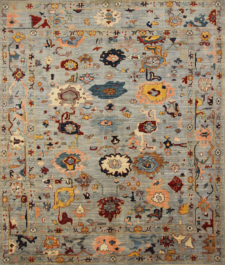 8x10 Gray Hand knotted Turkish Oushak Rug - Yildiz Rugs