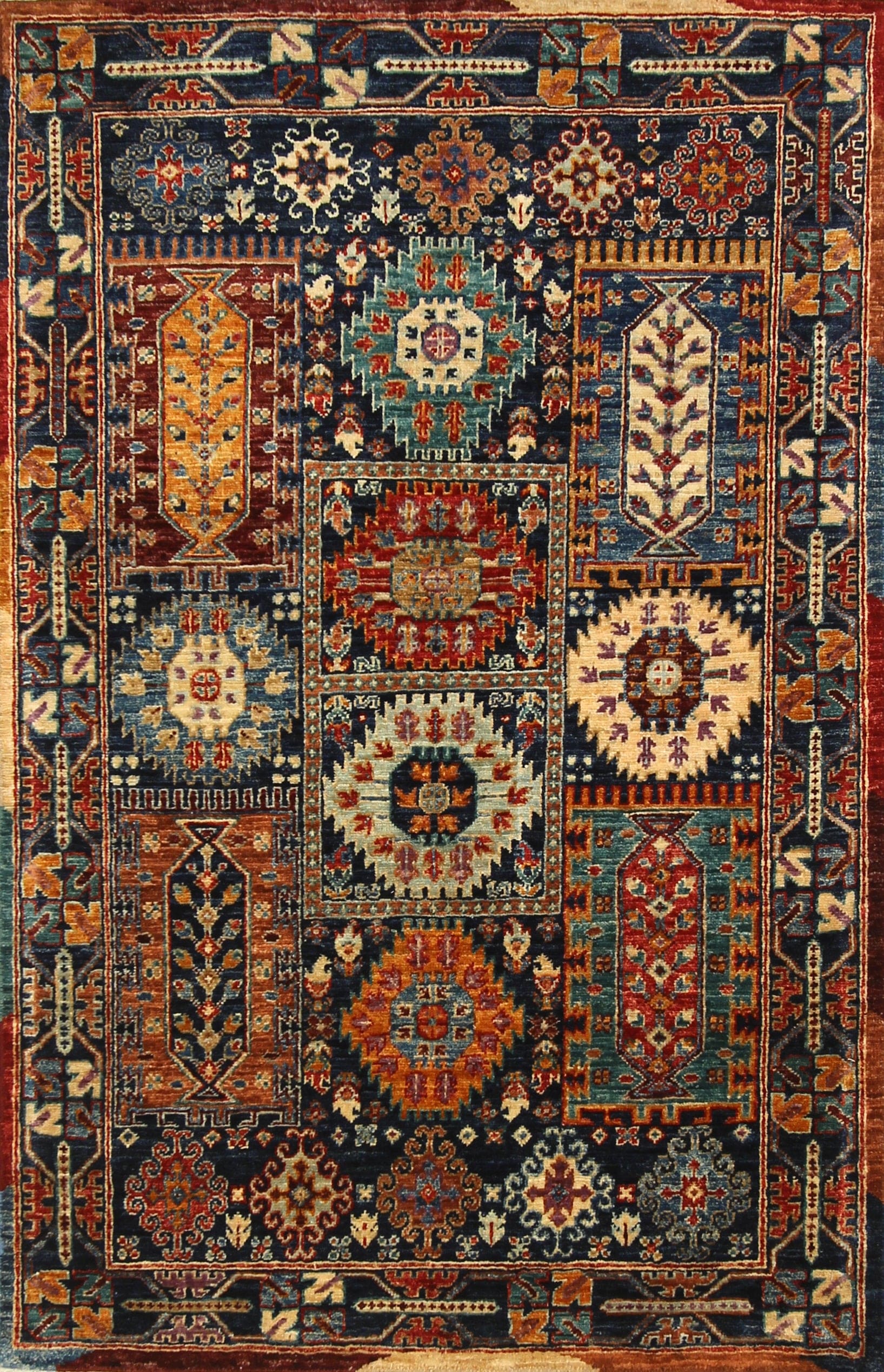 3x5 Baluch Navy Blue Afghan Hand knotted Veg Dyes wool Rug - Yildiz Rugs