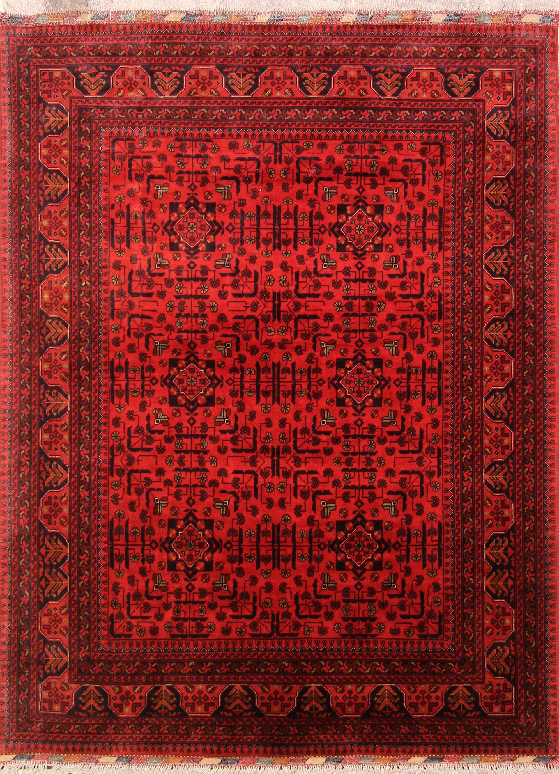 Red 5x7 Belgic High quality Afghan Hand knotted Rug - Yildiz Rugs