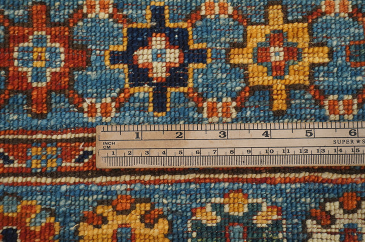 4x6 Ersari Blue Afghan hand knotted Veg Dye Wool Area Rug
