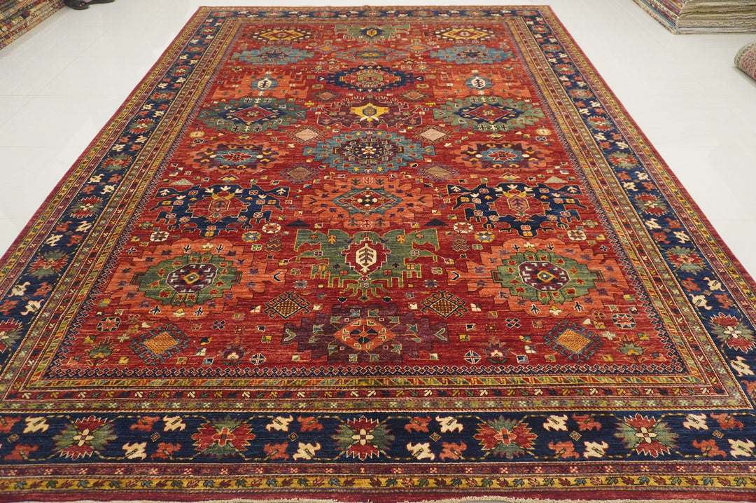 SOLD 10x14 Baluch Red Blue Persian Hand knotted Wool Oriental Area Rug - Yildiz Rugs