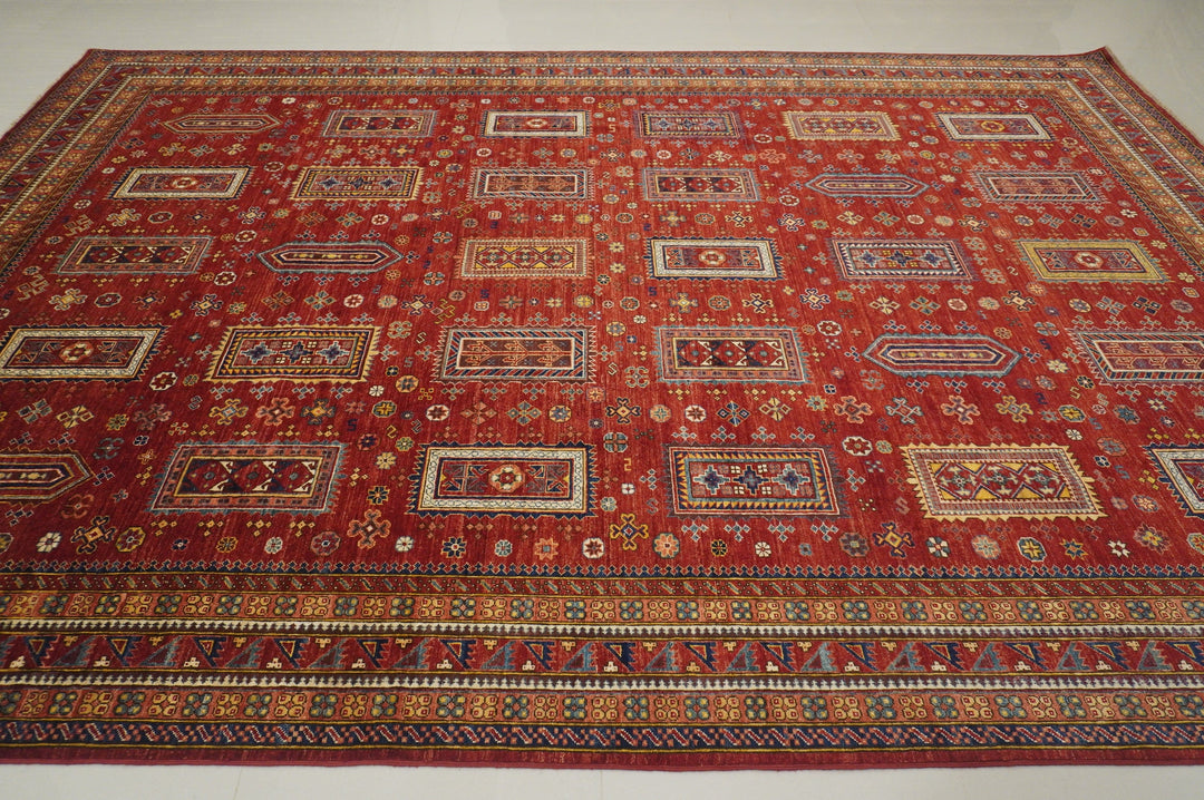 10x14 Baluch Rusty Red Persian Hand knotted Wool Oriental Area Rug - Yildiz Rugs