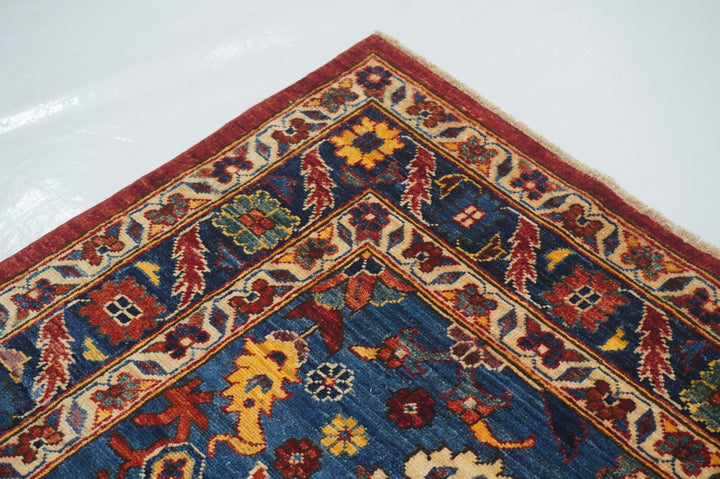 6x9 Serapi Red Blue Persian Style Hand knotted Traditional Rug - Yildiz Rugs