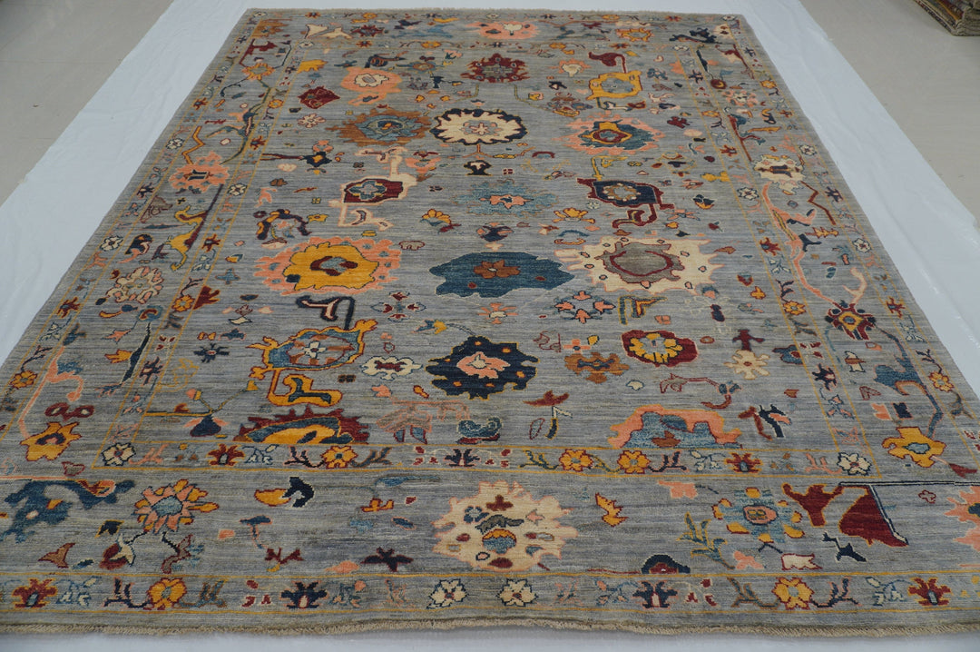 8x10 Gray Hand knotted Turkish Oushak Rug - Yildiz Rugs