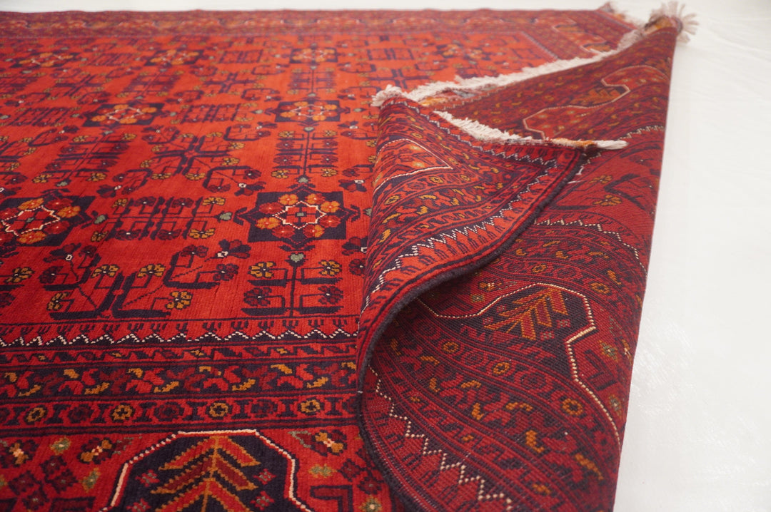 6x8 Red Afghan Khal Mohammadi hand knotted Veg dye Wool Rug - Yildiz Rugs