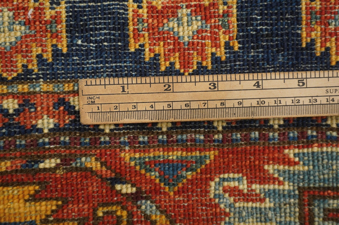 4x6 Ersari Navy Blue Afghan hand knotted Veg Dye Wool Rug - Yildiz Rugs