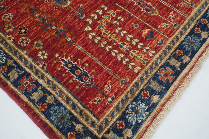 SOLD 3'6x5'1 Bakhshaish Tribal Red Afghan Hand Knotted Rug