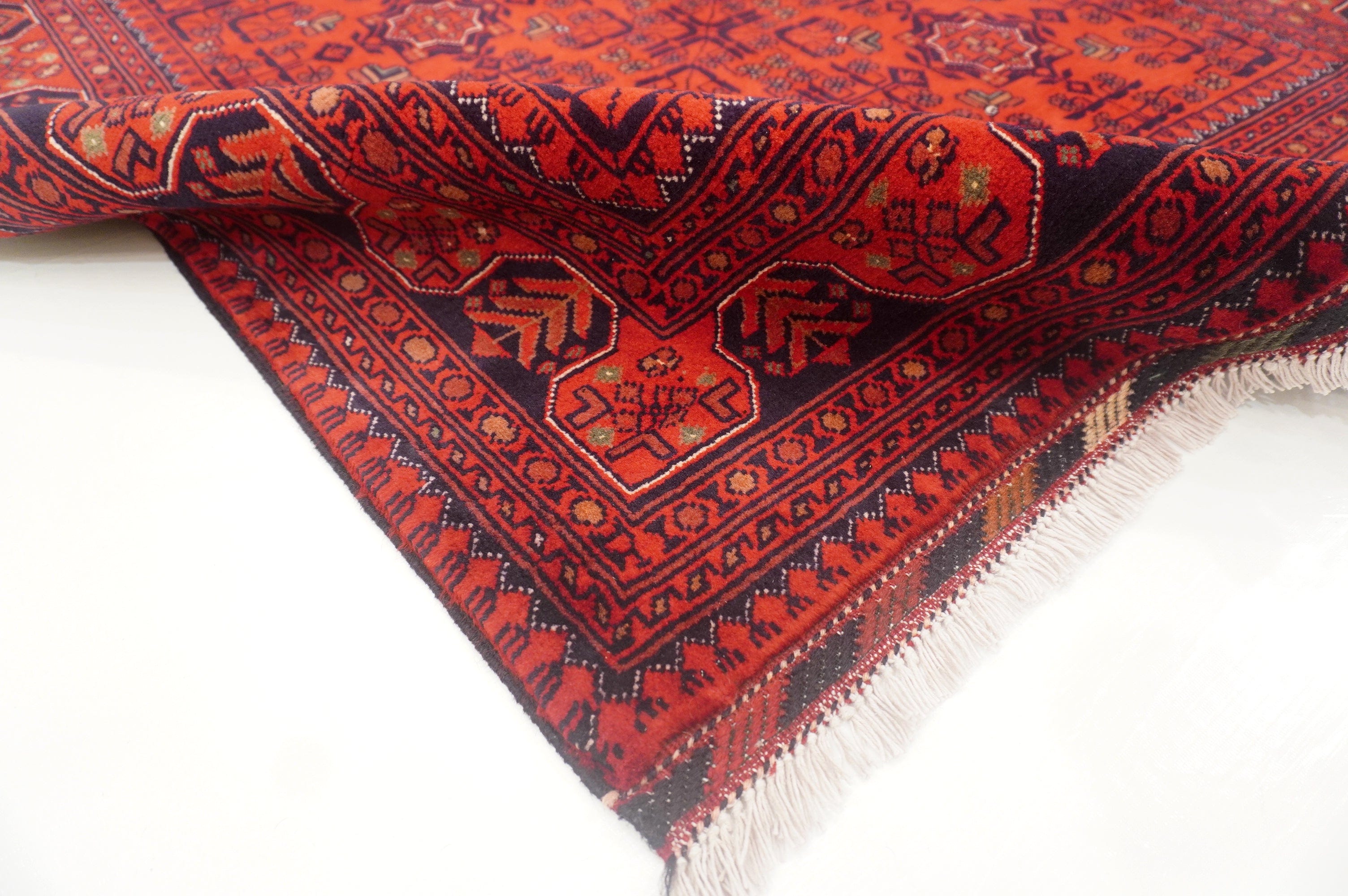 4x6 Red Afghan Khal Mohammadi hand knotted Rug - Yildiz Rugs