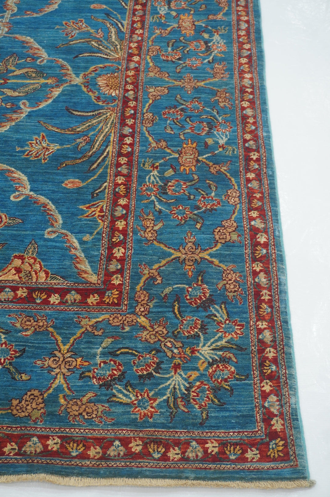 7x7 Blue Square Persian Style Hand knotted Rug - Yildiz Rugs