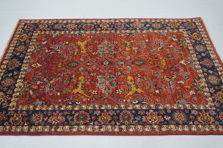 4x6 Red Bidjar Afghan hand knotted Wool Oriental Rug - Yildiz Rugs