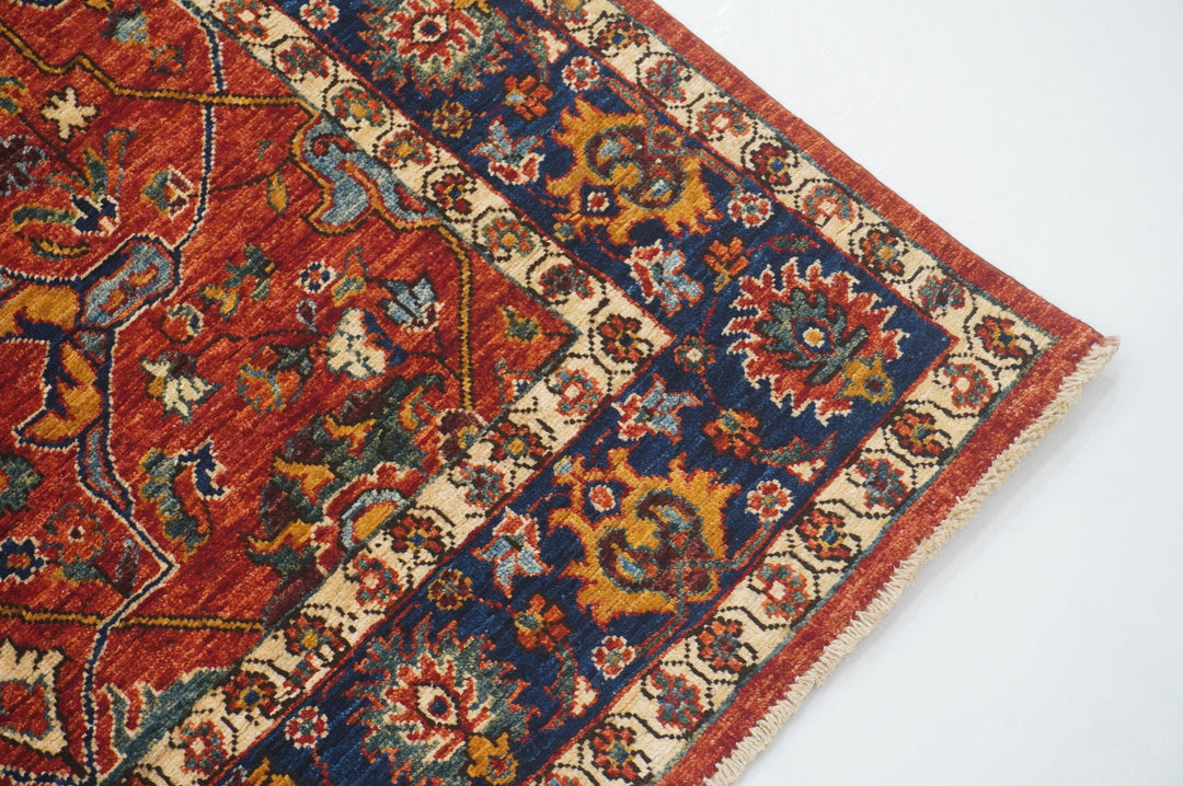4x6 Red Bidjar Afghan hand knotted Wool Oriental Rug