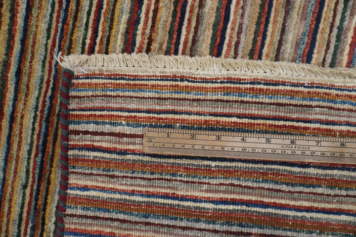 4x6 Line Gabbeh Stripe Afghan Hand knotted Wool Rug - Yildiz Rugs